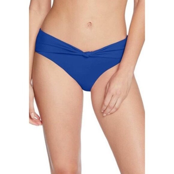 NWT Robin Piccone Olivia Cheeky Knot Front Bikini Bottom S Sapphire Blue - Picture 1 of 7
